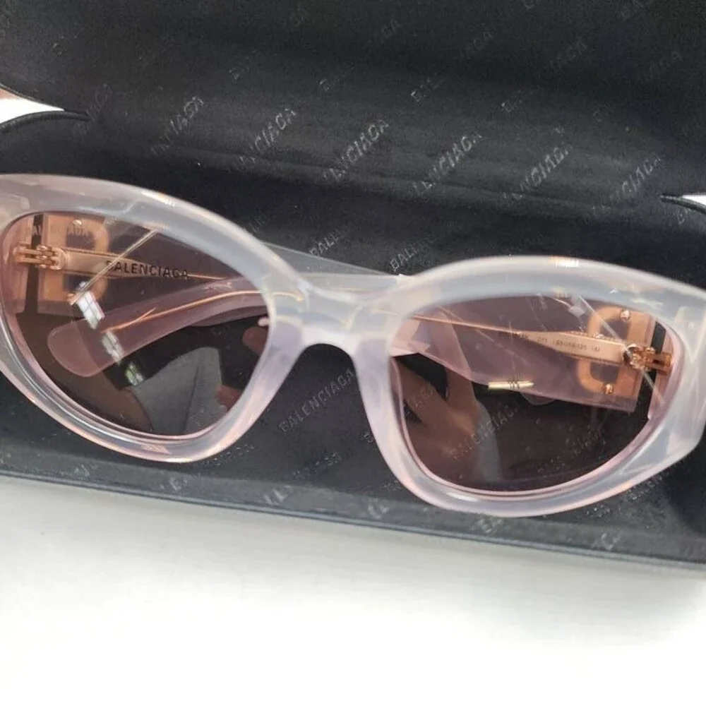 Balenciaga Asian Fit Sunglasses Women's 55 Transparent White - Picture 2 of 15
